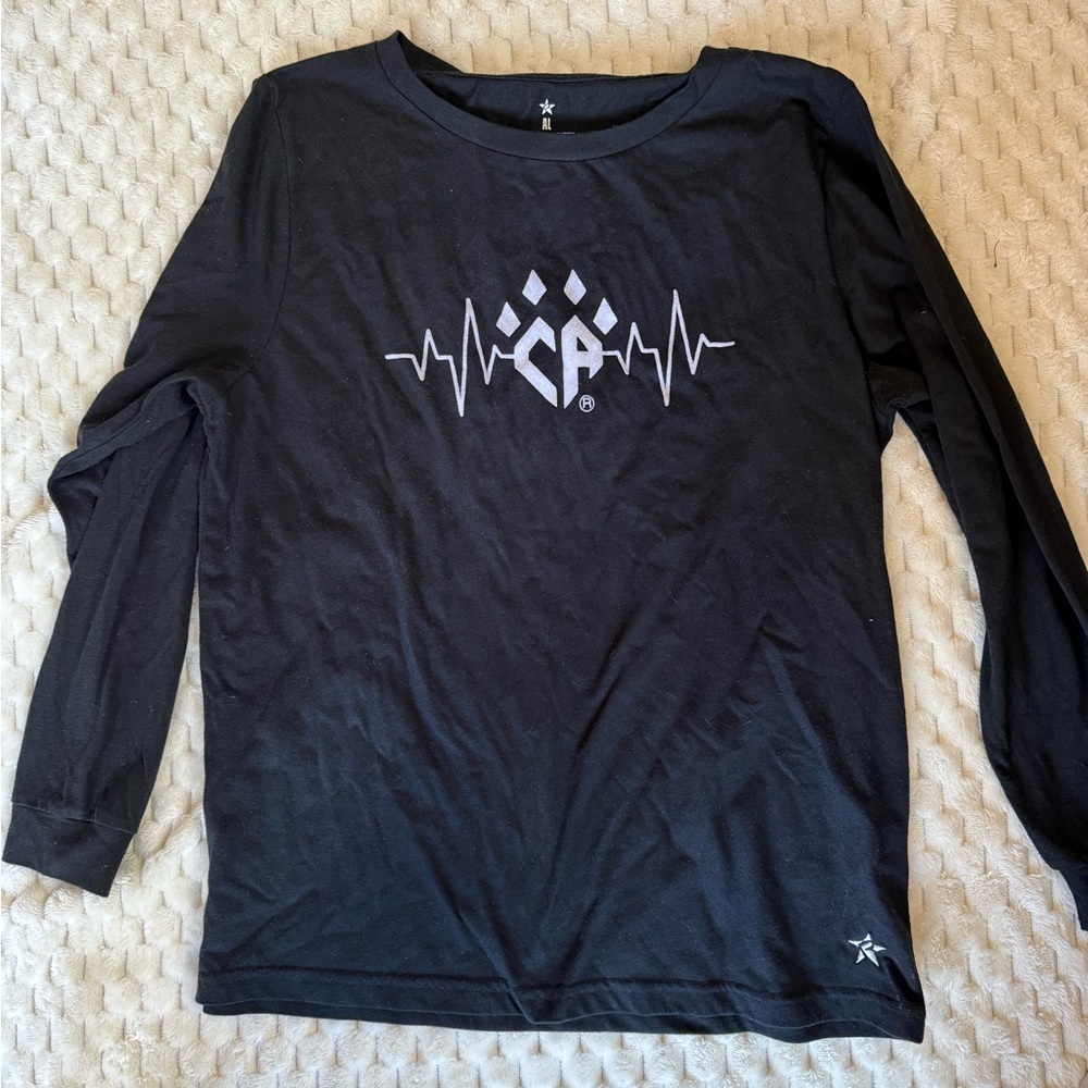 Cheer Athletics long sleeve Rebel T-shirt size large